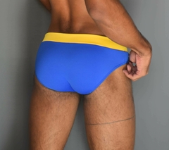 Sunga SLIM Summer sky azul com cós amarelo - comprar online