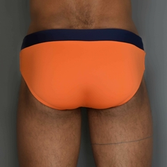 Sunga SLIM Sunset Sky Laranja com cós Marinho na internet