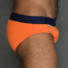 Sunga SLIM Sunset Sky Laranja com cós Marinho - comprar online