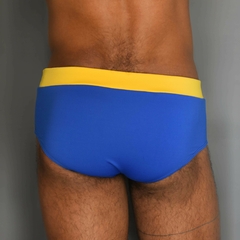 Sunga CLASSIC Summer sky azul com cós amarelo - loja online