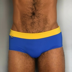 Sunga CLASSIC Summer sky azul com cós amarelo - comprar online