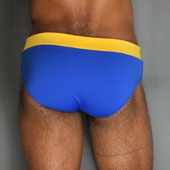 Sunga SLIM Summer sky azul com cós amarelo