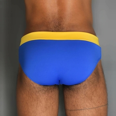 Imagem do Sunga SLIM Summer sky azul com cós amarelo