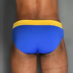 Imagem do Sunga SLIM Summer sky azul com cós amarelo