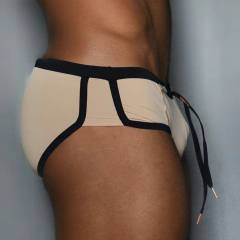 Sunga SIDE OUT areia e preta (cadarço externo) - loja online