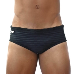 Sunga Classic Fish Scales Black em Jacquard texturizado preto