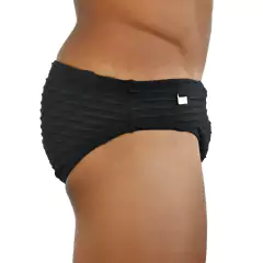 Imagem do Sunga Slim Fish Scales Black em jacquard preto