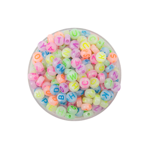 Plastico Letra Colores Cuenta Redonda Traslucida Opaca - comprar online