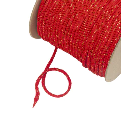 Cordon Trenzado Sintetico con Lurex Dorado de 4 mm x 100 mts - tienda online
