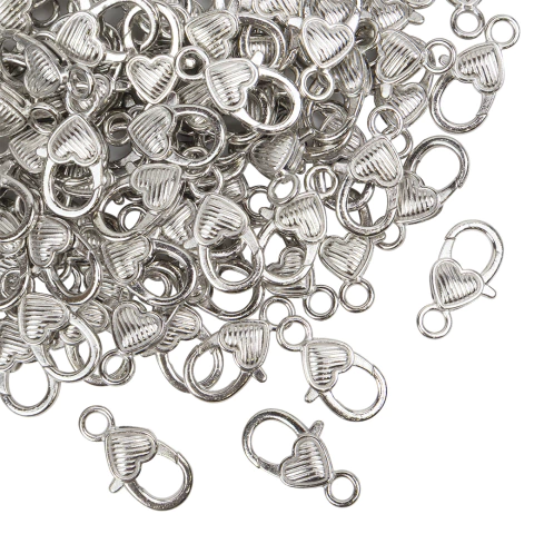 Mosqueton Corazon Rayado 27 MM Niquel - comprar online