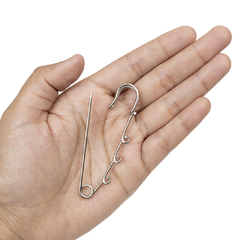 Gancho Prendedor 3 Argollas 7 Cm Niquel - ALMACEN DE ARMADO