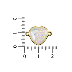Imagen de Dijes Corazon Mediano con Borde Dorado 18k