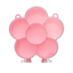 Caja Plástica Flor Rosa Redonda 6 Divisiones