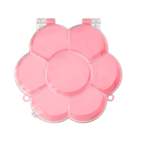 Caja Plástica Flor Rosa Chica 7 Divisiones