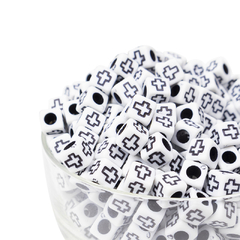 Plastico Cuadrado Silueta Cruz Negra 6MM - tienda online