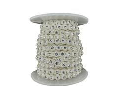 Pasamaneria Plastica Perlada Natural Con Strass