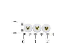 Plastico Plano Corazon Dorado Cuenta Blanca 7mm en internet