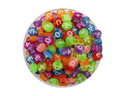 Plástico Letras Vocales Planas Color Transparentes Oscuros 7mm