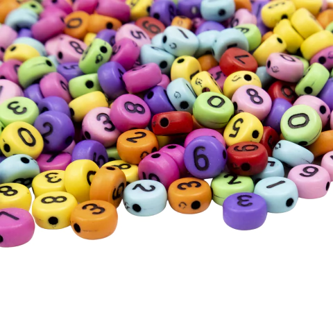 Plastico Plano Multicolor Oscuro Numeros Negros - comprar online