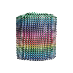Galon Falso Strass Multicolor con Circulos x 10 Yardas
