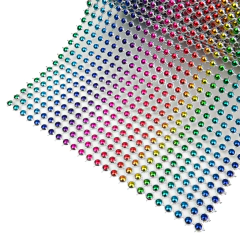 Galon Falso Strass Multicolor con Circulos x 10 Yardas - ALMACEN DE ARMADO
