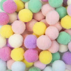 Pompones de Felpa Colores Pasteles 2.0 cm - ALMACEN DE ARMADO