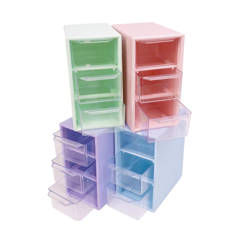 Caja Acrilica Colores Pasteles 3 Cajones