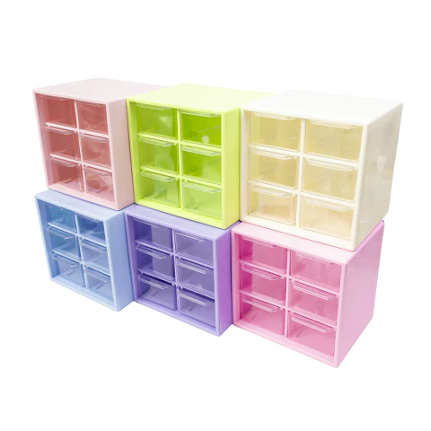 Caja Acrilica Colores Pasteles 6 Cajones - comprar online