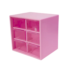 Imagen de Caja Acrilica Colores Pasteles 6 Cajones