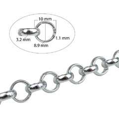 Cadena de Aluminio Rolon BL 10mm x metro - comprar online