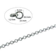 Cadena de Aluminio Rolon BL 4mm x Metro - comprar online