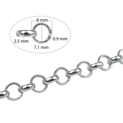 Cadena de Aluminio Rolon BL 8mm x metro - comprar online
