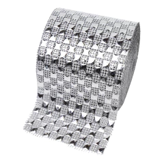 Falso Strass Plateado con Cuadros - comprar online
