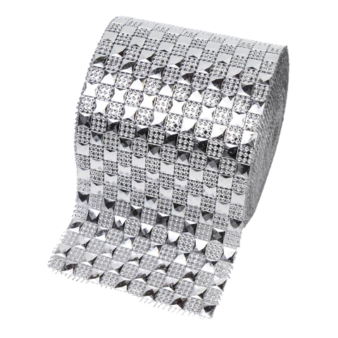Falso Strass Plateado con Cuadros - comprar online