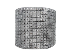 Falso Strass Plateado con Cuadros de Puntas
