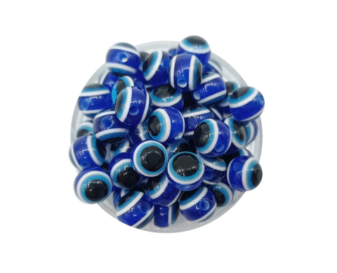 Ojos turcos redondos 8 mm Azul