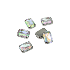Gemas Engarzada Tornasol Rectangular 10x14 mm