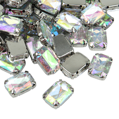Gemas Engarzada Tornasol Rectangular 10x14 mm en internet