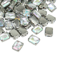 Gemas Engarzada Tornasol Rectangular 08x10 mm en internet
