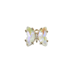 Imagen de Dijes Mariposa de Vidrio con Borde Dorado 18k