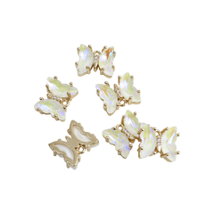 Dijes Mariposa de Vidrio con Borde Dorado 18k - tienda online