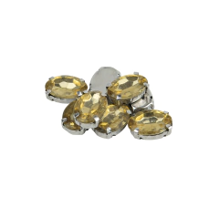 Gemas Engarzada Oval Traslucida 10x14 mm - ALMACEN DE ARMADO