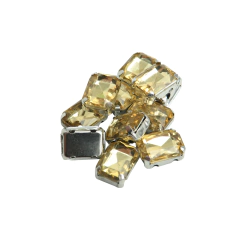 Gemas Engarzada Traslucida Rectangular 10x14 mm