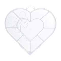 Caja Plástica Corazon Con Moño 9 Divisiones