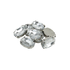 Imagen de Gemas Engarzada Oval Traslucida 10x14 mm