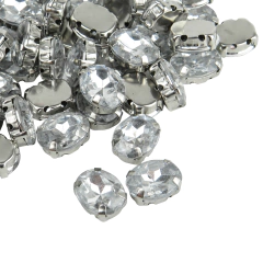 Gemas Engarzada Oval Traslucida 8x10 mm en internet