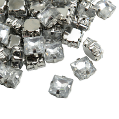 Gemas Engarzada Traslucida Cuadrada 8x8 mm - tienda online