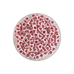 Plastico Cuadrado Corazon Rojo 7MM
