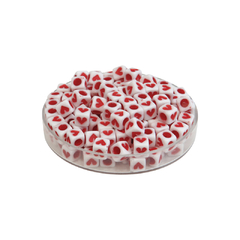 Plastico Cuadrado Corazon Rojo 7MM - comprar online