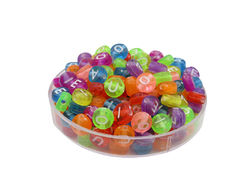 Plástico Letras Vocales Planas Color Transparentes Oscuros 7mm - comprar online